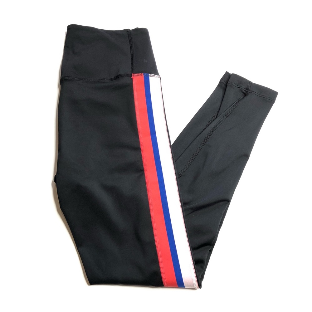 Nike Power Gym Dri-Fit Leggings Black with Pink Racing Side Stripe